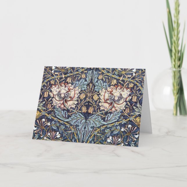 Honeysuckle Art Nouveau Fleurs Carte de voeux (Devant)