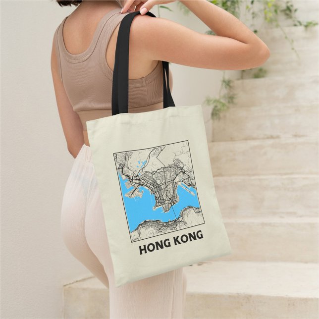 Hong Kong City Map Tote Bag (Créateur téléchargé)