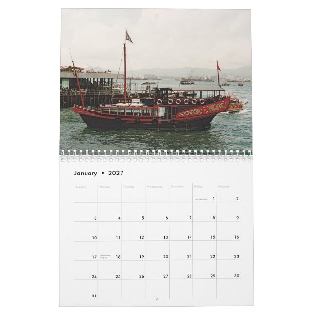 Hong Kong, Macao, calendrier mural de la Chine (Jan 2027)