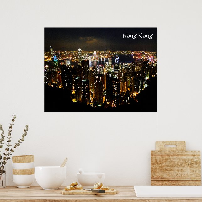 Hong Kong Nightscape Poster (Cuisine)