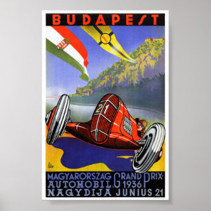 Hongrie Budapest Affiche de voyage vintage restaur