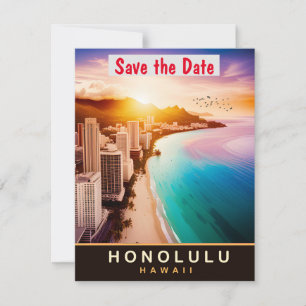 Honolulu, Hawaï, Carte postale de voyage, 