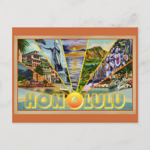 Honolulu Hawaii Carte postale vintage
