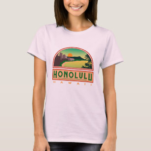Honolulu Hawaii Sunrise Pink T-Shirt