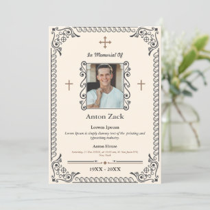 Honorer leur mémoire : Ornate Funeral Invitation