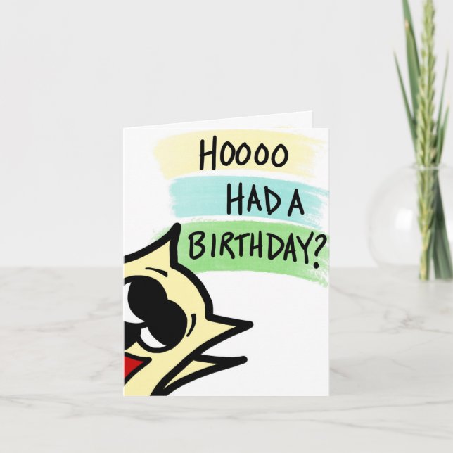 Hoo avait une carte d'anniversaire avec hibou (Devant)