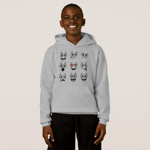 Hoodie garçon motif visages de monstre bleu cool -