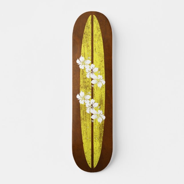 Hookipa Surf Vintage Faux Wood Skateboard (Devant)