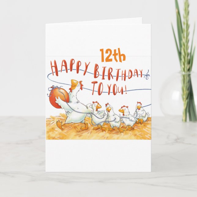 HOORAY ****SUR VOTRE 12e ANNIVERSAIRE**** Carte (Devant)
