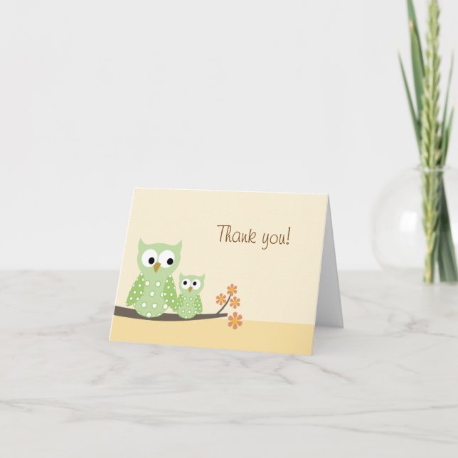 Hoot Owl Folded Merci carte de note (Devant)