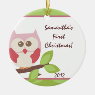 Hoot Owl Forest Woodlan Nom personnalisé Ornement