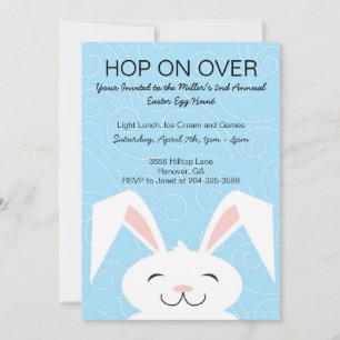 Hop Hop Bunny Rabbit Invitation à la fête de Pâque