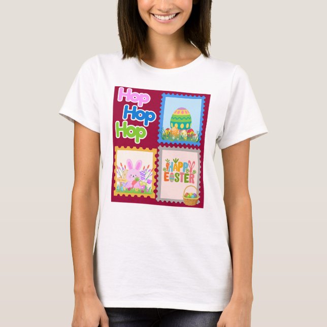 Hop Hop Hop Cute Easter Women T-Shirt (Devant)