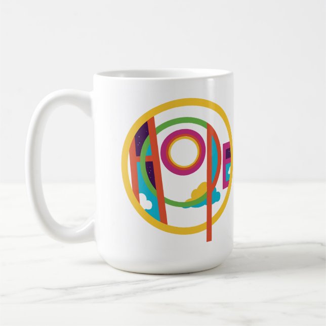 Hope Abstrait Art Moderne Smilelines Mug (Gauche)