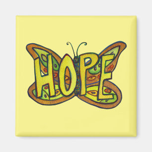 Hope Butterfly Word Art Magnet inspiré