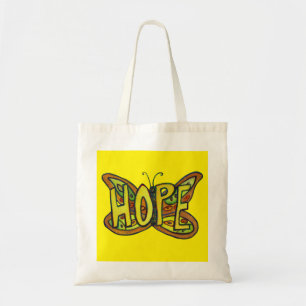 Hope Butterfly Word Art Sacs fourre-tout inspirant