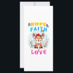 Hope Faith Love<br><div class="desc">J'Espère Que La Foi Aime. Carte plat de 4 po x 9 po. La saison de Noël est de nouveau là et les gens sont occupés à préparer un dîner de Noël parce que Noël est un moment pour les réunions de famille, les liens familiaux et le renouvellement des amitiés....</div>