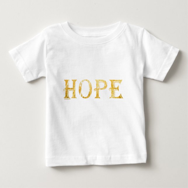 Hope Gold Text Baby Fine Jersey T-Shirt (Devant)
