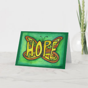 Hope Green Butterfly Art Note de la carte de voeux