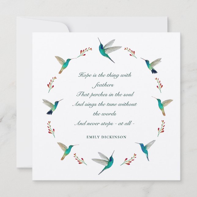 Hope Hummingbird Sympath Carte de remerciements (Devant)