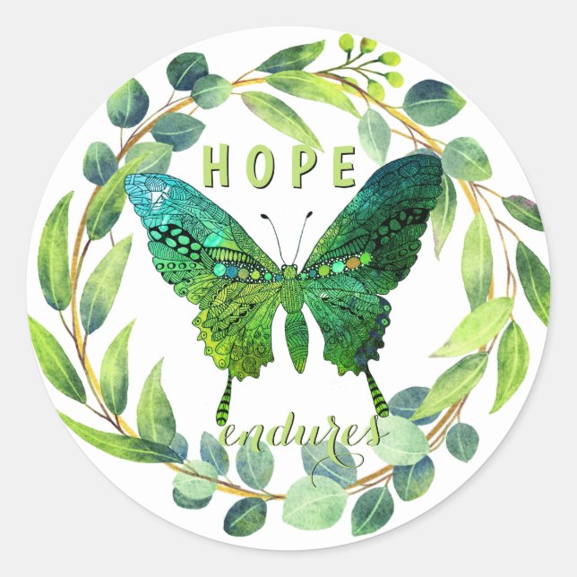 Hope met fin aux stickers papillon floraux (Devant)