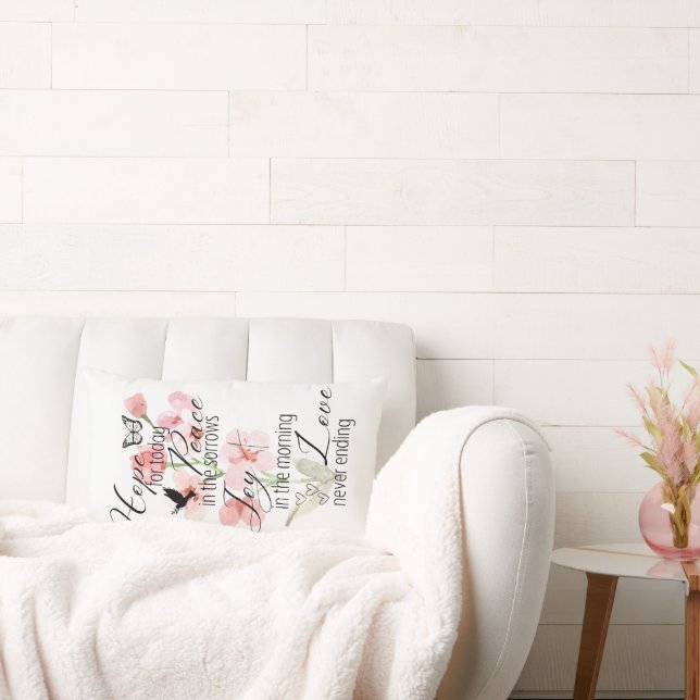 Hope Peace Jove Love Christian | Coussin Lumbar (Canapé)