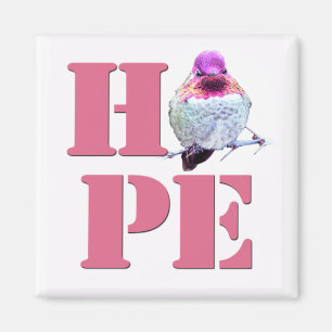 HOPE Rose Anna's Hummingbird Photo Magnet
