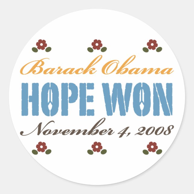 Hope Won Obama Sticker (Devant)