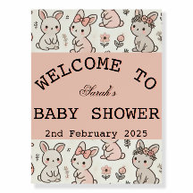 Hoppy Bienvenue : Bunny Baby shower Foam Board