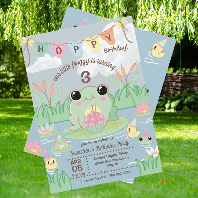 Hoppy Birthday Kids Party Invitation (Créateur téléchargé)