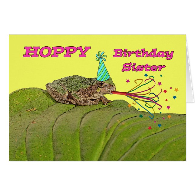 Hoppy Birthday pour Soeur, Frog Birthday Party (Devant horizontal)