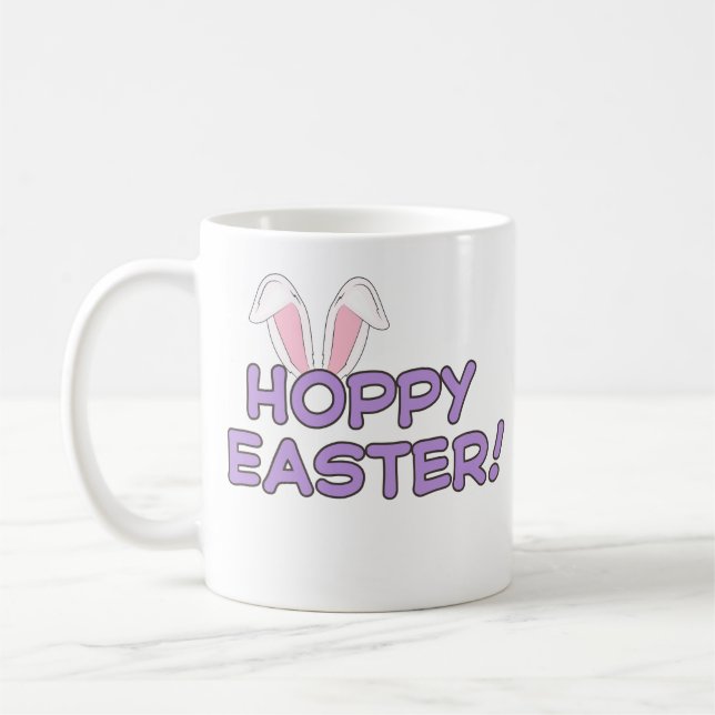 Hoppy Easter Mug | Design de lapin mignon (Gauche)
