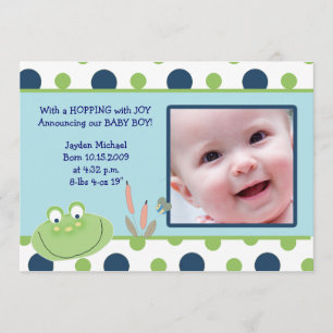 HOPPY FROG Baby Photo faire-part de naissance