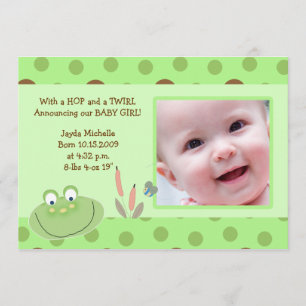 HOPPY FROG Baby Photo faire-part de naissance