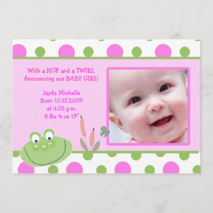 HOPPY FROG Baby Photo faire-part de naissance