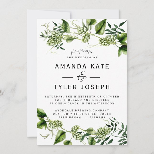 Hopvine Faire-part de mariage Hop Vine (Devant)