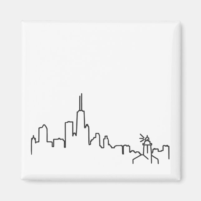 Horizon de Chicago avec le petit aimant de phare - (Devant)