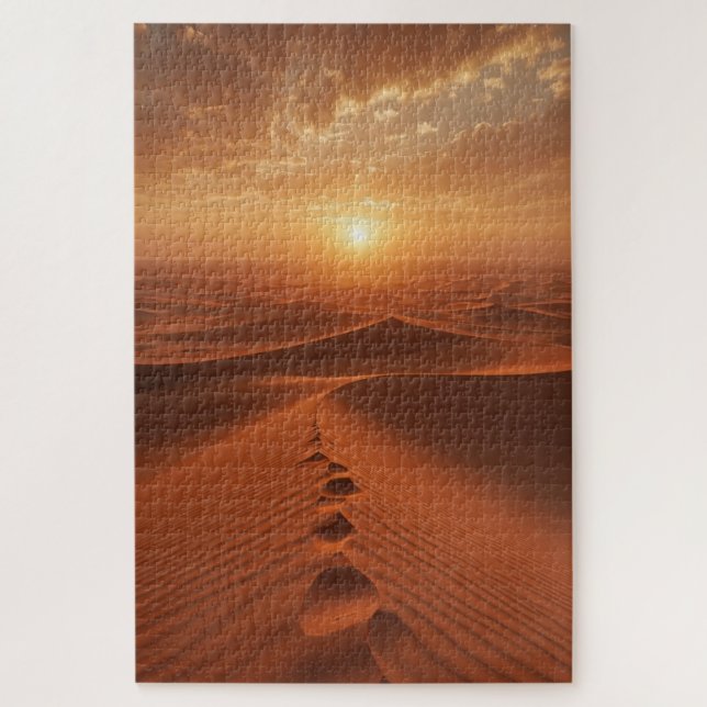 Horizon de Dune Rouge – Puzzle de Chemin Désertiqu (Vertical)
