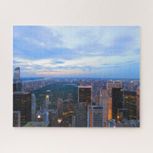 Horizon de New York City au puzzle de coucher du