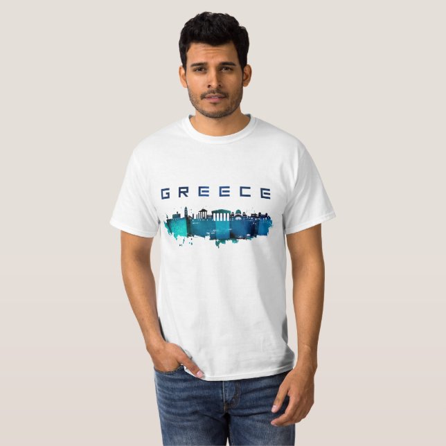 Horizon de T-shirt de la Grèce (Devant entier)