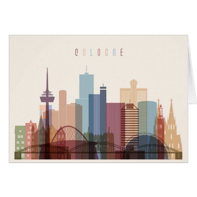 Horizon de ville de Cologne, Allemagne | (Devant horizontal)