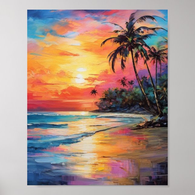 Horizons radieux : Un coucher de soleil impression (Devant)