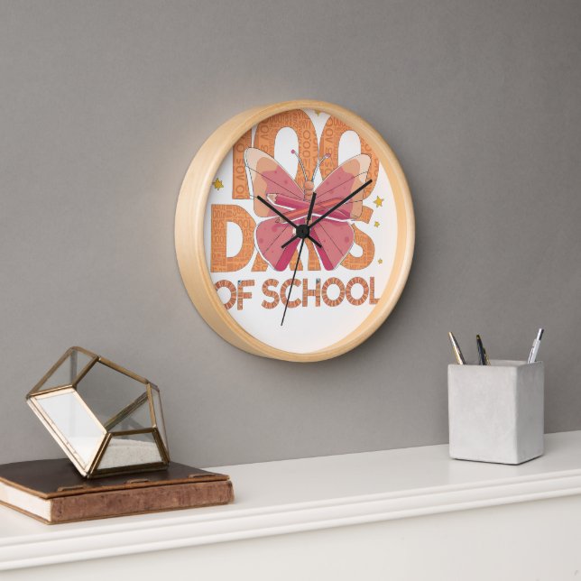 Horloge 100 Jours de filles de l'école Coquette Bow 100e J (Bureau)