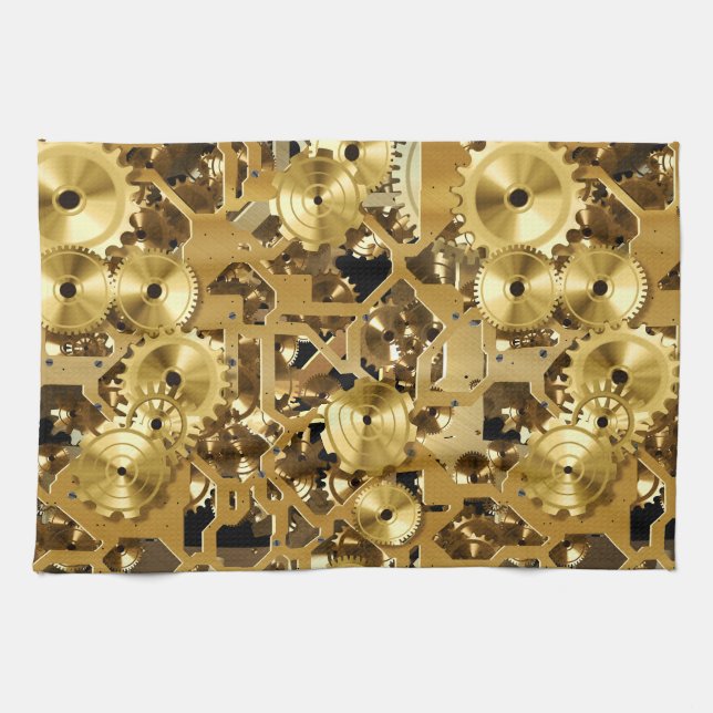 Horloge 1 Serviette de cuisine (Horizontal)