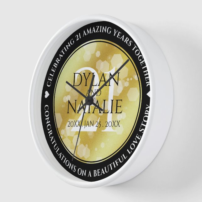 Horloge 21ème anniversaire de Mariage en laiton (Angle)