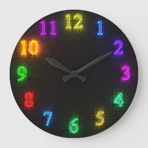 horloge 3D au néon multicolore