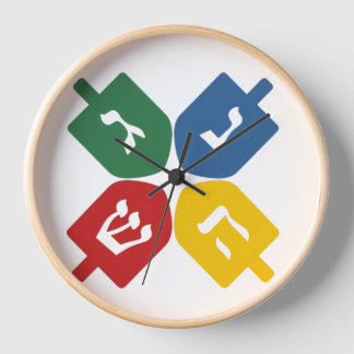 Horloge 4 toupies de dreidel