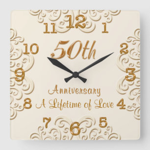 Horloge 50e anniversaire de Mariage personnalisabl