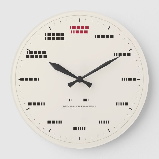 Horloge à code Morse - Heures à la longueur de sig (Recto)