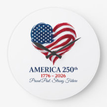 Horloge à cœur avec drapeau pour le 250e anniversa
